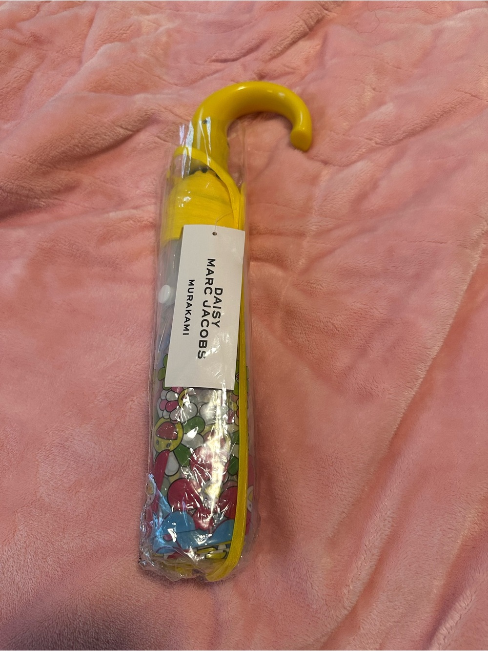Marc Jacobs Daisy Murakami Floral Umbrella with Yellow Handle